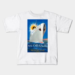 Vintage Travel Poster The Netherlands MS. Oranje Kids T-Shirt